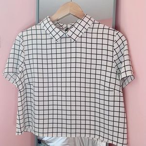 forever 21 grid pattern blouse